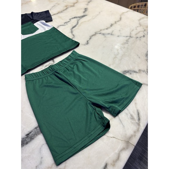 BrandNew two-piece outfit toddle boy green black an white color block shorts set - Picture 14 of 14
